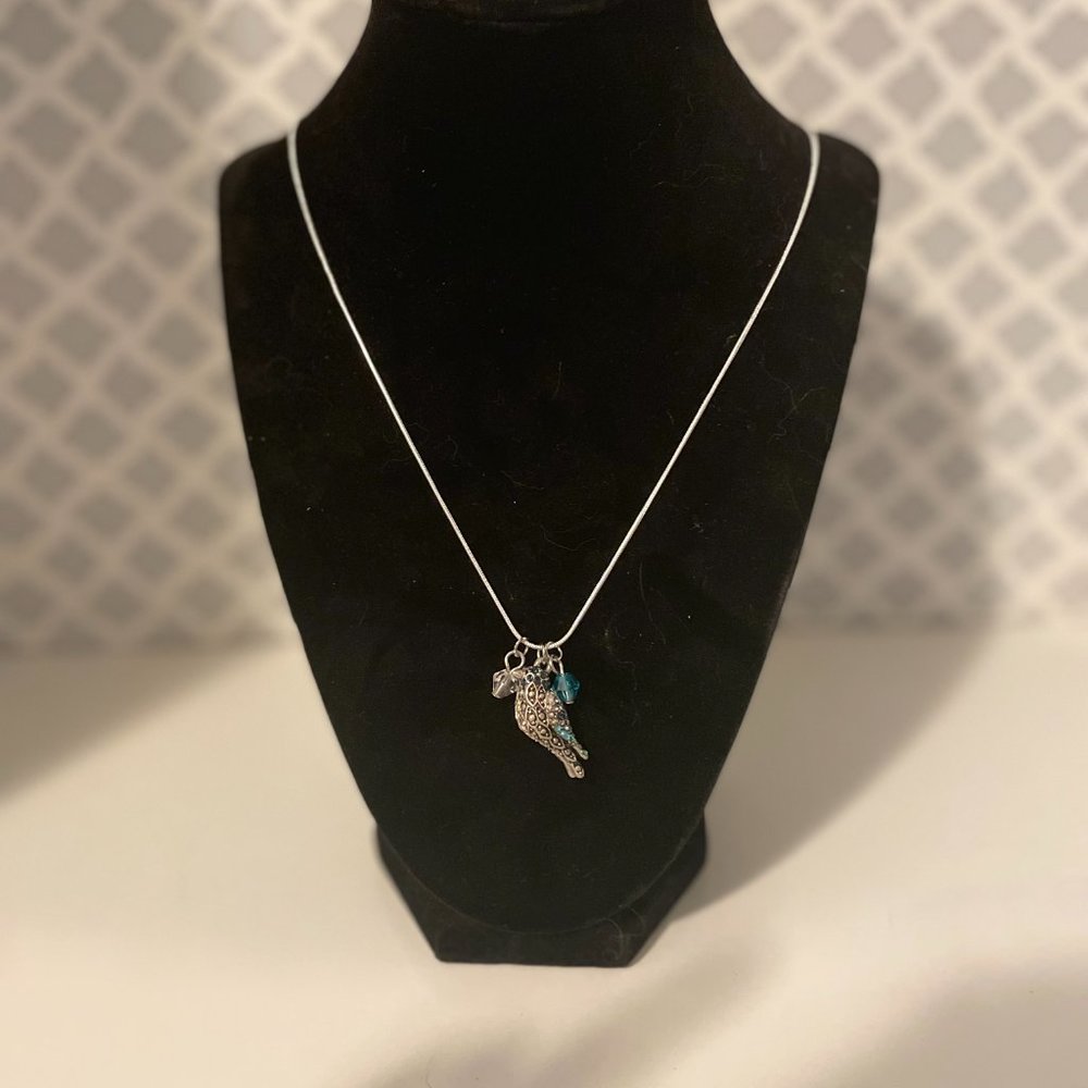 Vintage 2000's Lucky Brand Bird Flock Cocktail Ring and Necklace.